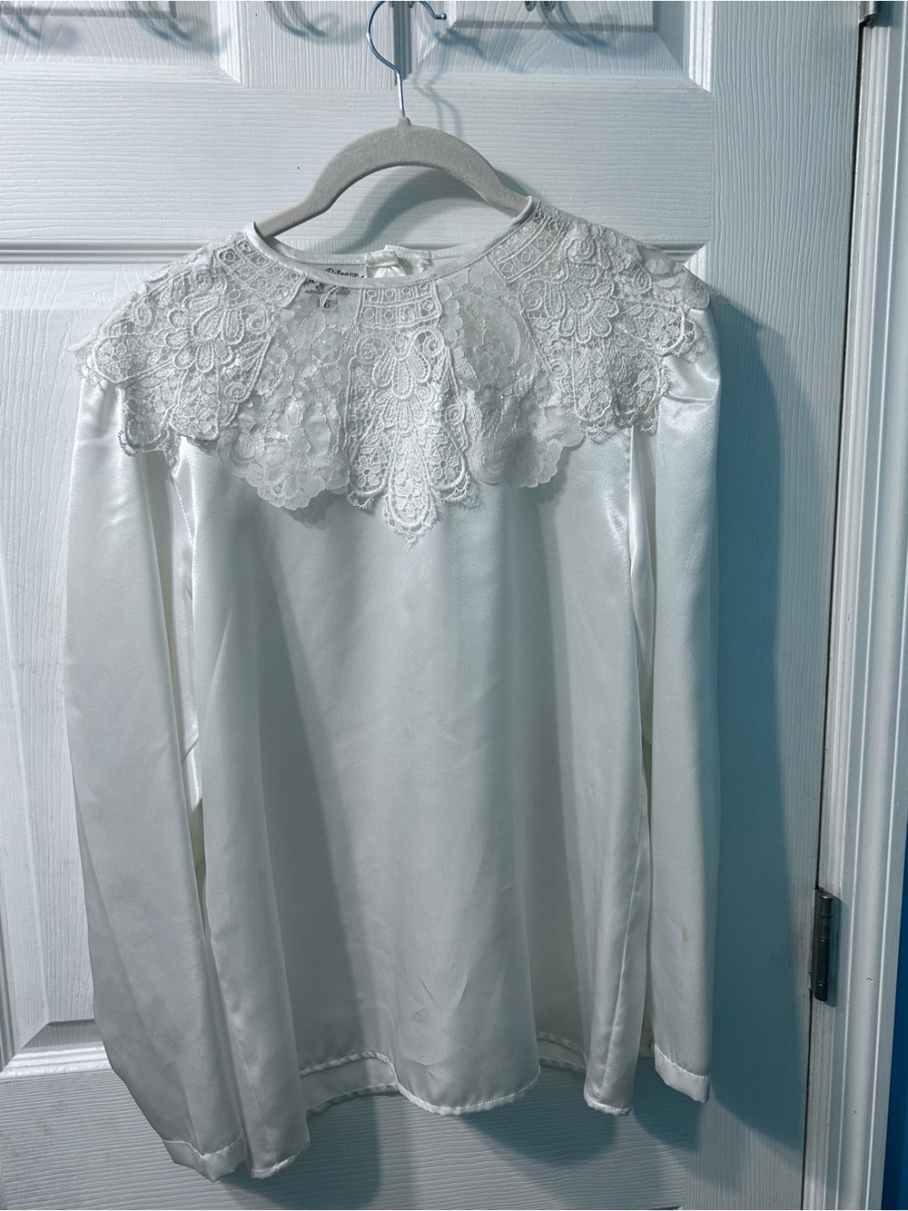Sonya Rykiel for SAN ANDRÉ Ivory Lace Satin Blouse